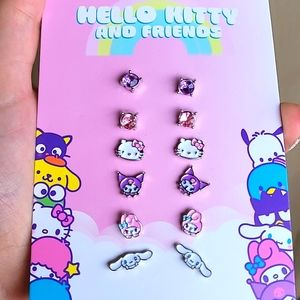 6 pairs of Hello Kitty and friends earrings set 6 pairs of Hello Kitty and frien